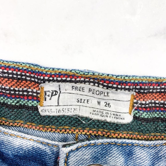 Free People Baja Serape Rugged Cut Off Jean Shorts - Picture 11 of 13